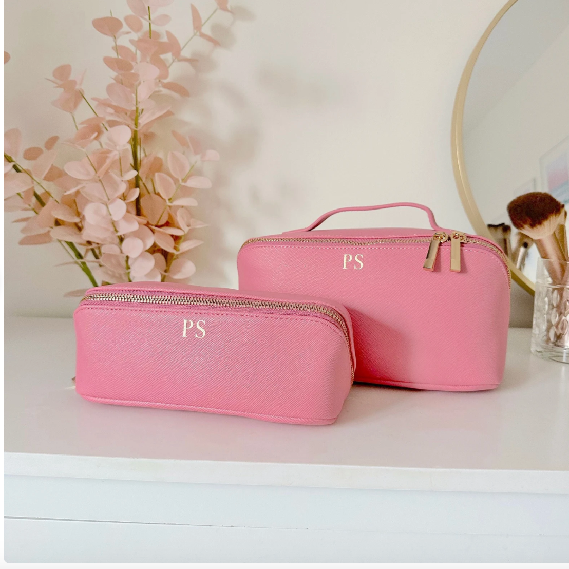 Fold out Make up bag - Pink Small