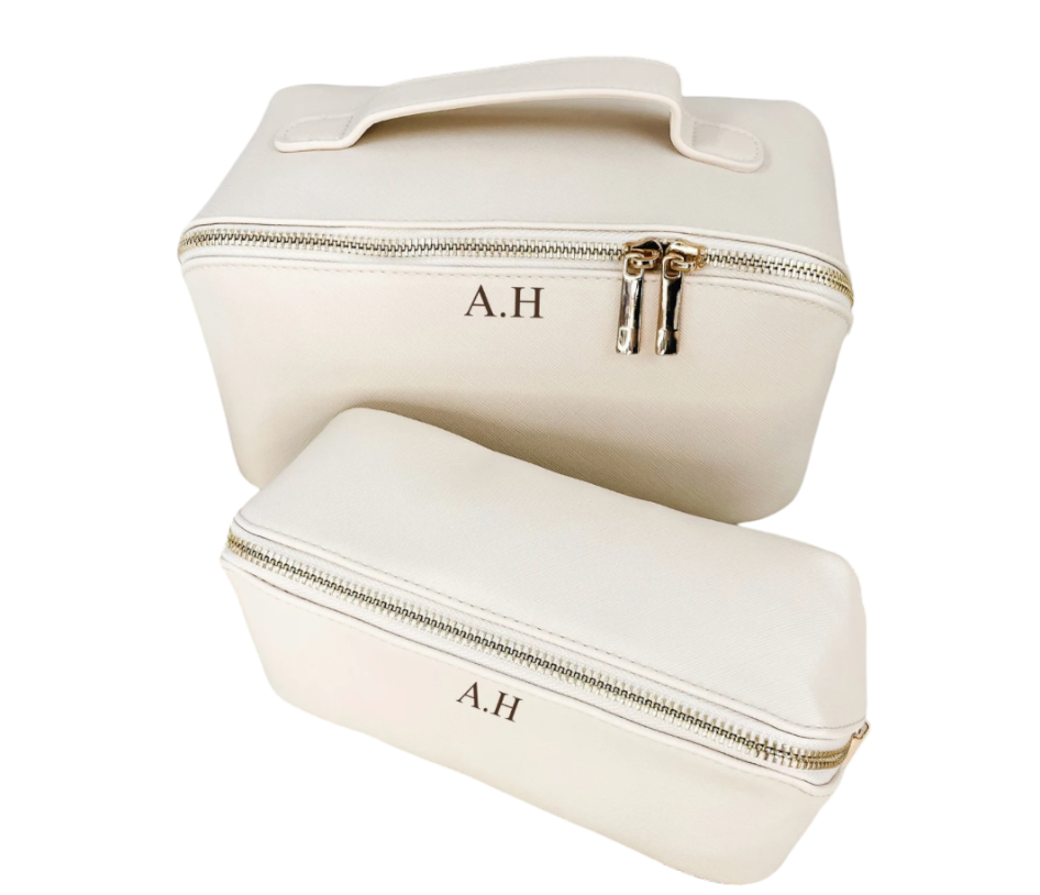 Fold out Make up bag - Oyster Small