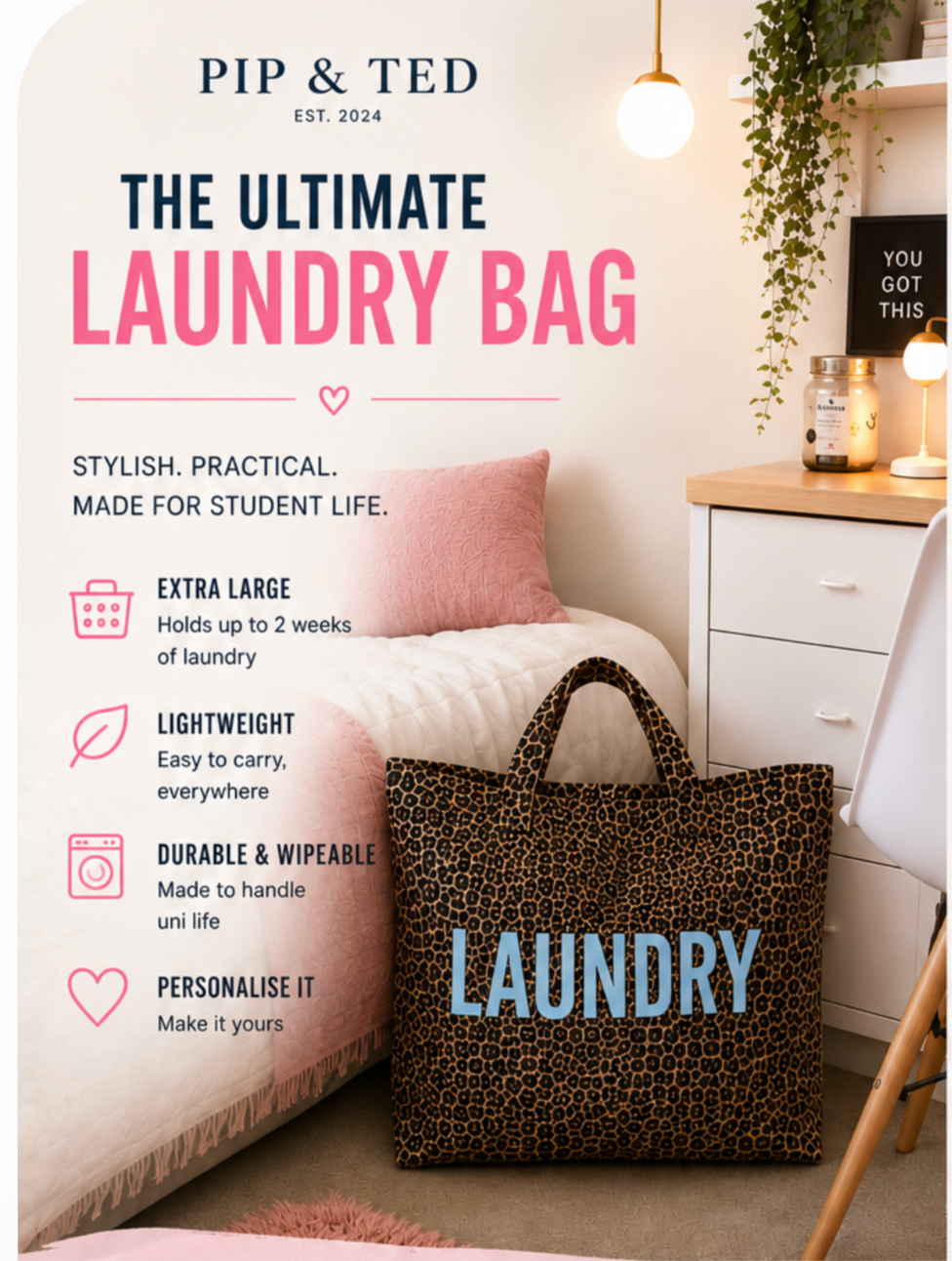 LEOPARD LAUNDRY BAG